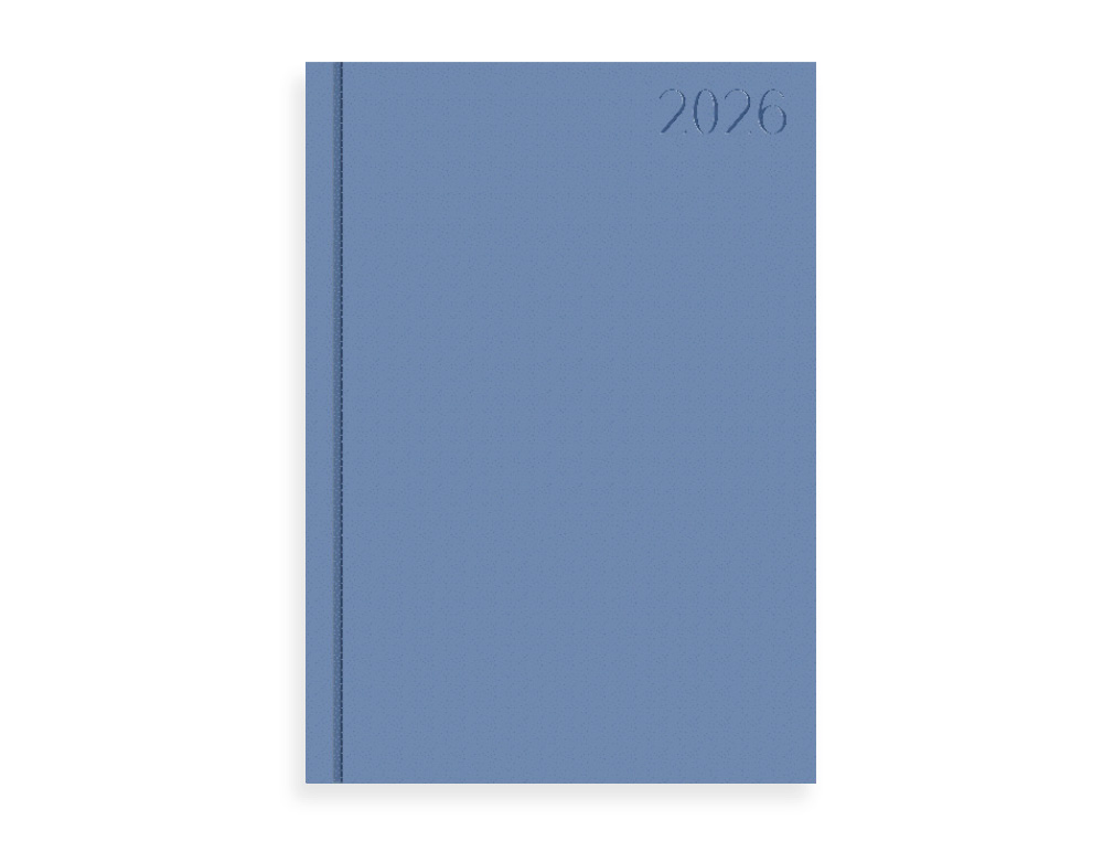 AGENDA ENCUADERNADA LIDERPAPEL CORFU 150X210 MM 2026 DIA PAGINA AZUL CLARO PAPEL 60 GR FSC
