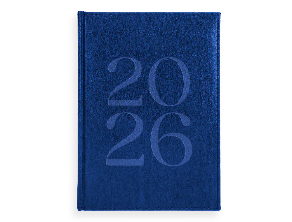 AGENDA ENCUADERNADA LIDERPAPEL CRETA 150X210 MM 2026 DIA PAGINA AZUL PAPEL 70 GR FSC