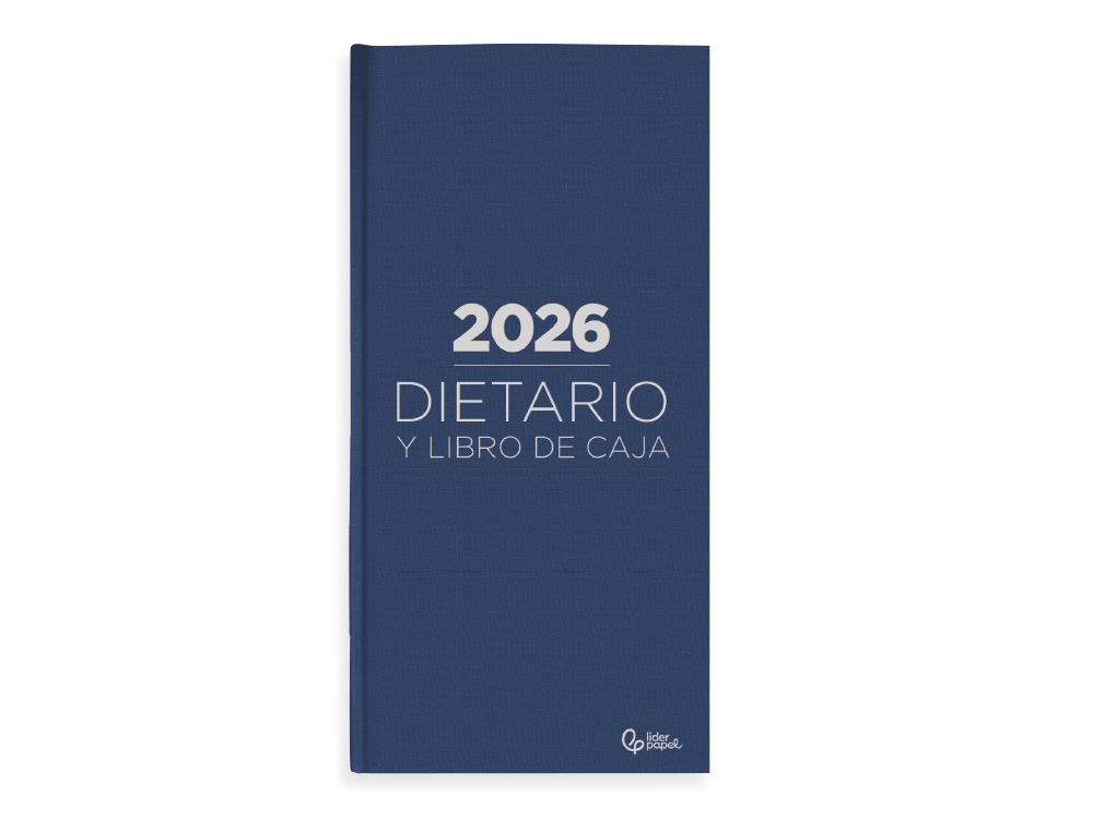 DIETARIO LIDERPAPEL 2026 DOS TERCIOS 150X305 MM DIA PAGINA COLOR AZUL PAPEL 70 GR FSC
