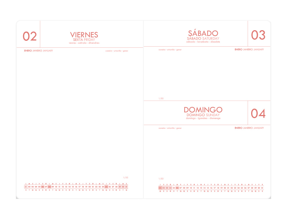 AGENDA ENCUADERNADA ANTARTIK TIME TO SHINE A5+ 2026 DÍA PÁGINA MORADO PAPEL 80G FSC