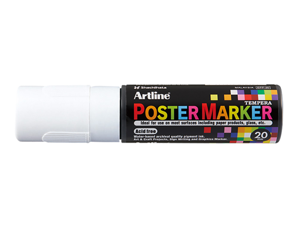 ROTULADOR ARTLINE POSTER MARKER EPP-20 PUNTA RECTANGULAR 20 MM COLOR BLANCO