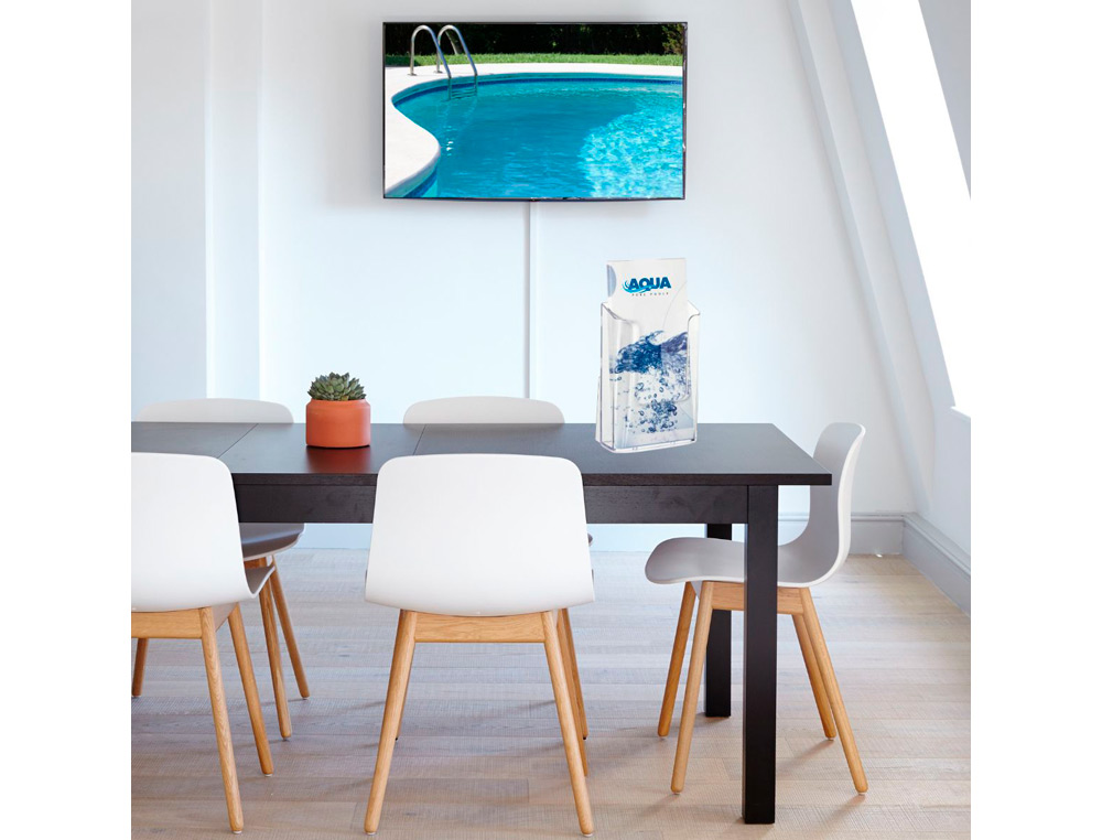 EXPOSITOR SOBREMESA ARCHIVO 2000 PORTAFOLLETOS 1 COMPARTIMENTO 1/3 A4 VERTICAL FONDO CAJETIN 34 MM