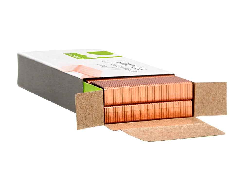 GRAPAS Q-CONNECT Nº 22/6 24/6 COBREADAS CAJA DE 1000 UNIDADES