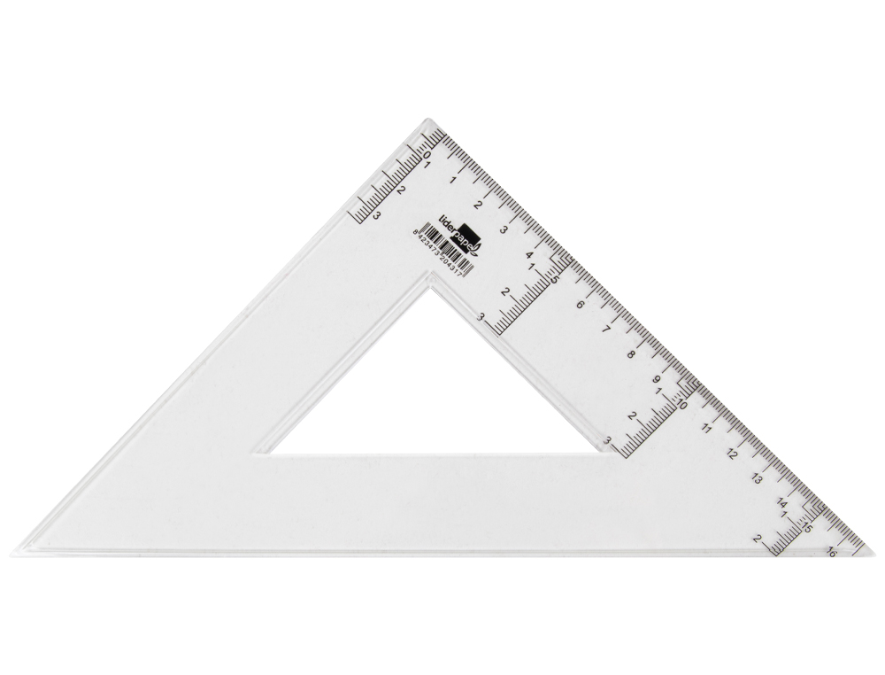 ESCUADRA LIDERPAPEL 25 CM PLASTICO CRISTAL