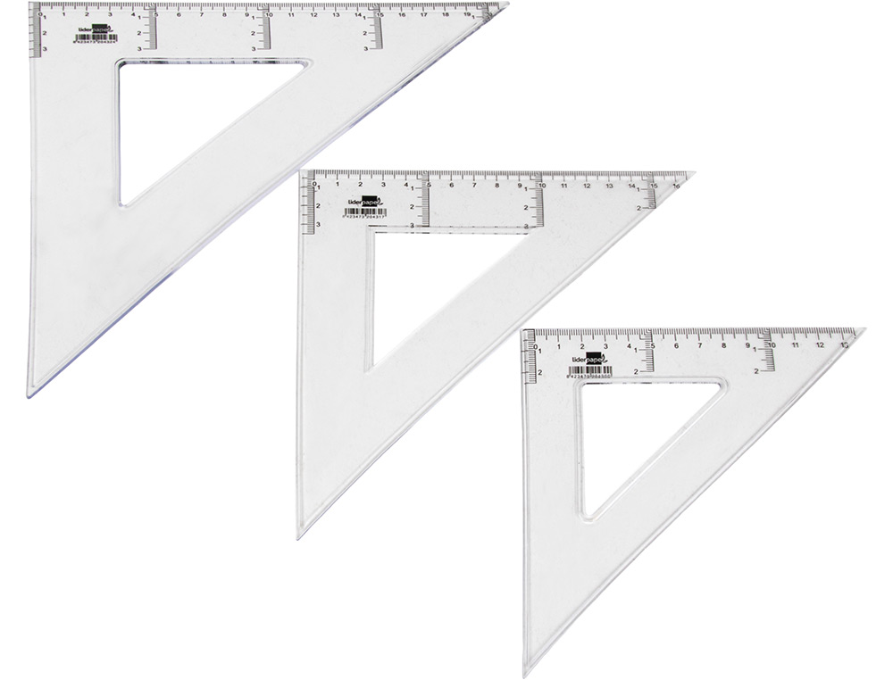 ESCUADRA LIDERPAPEL 25 CM PLASTICO CRISTAL