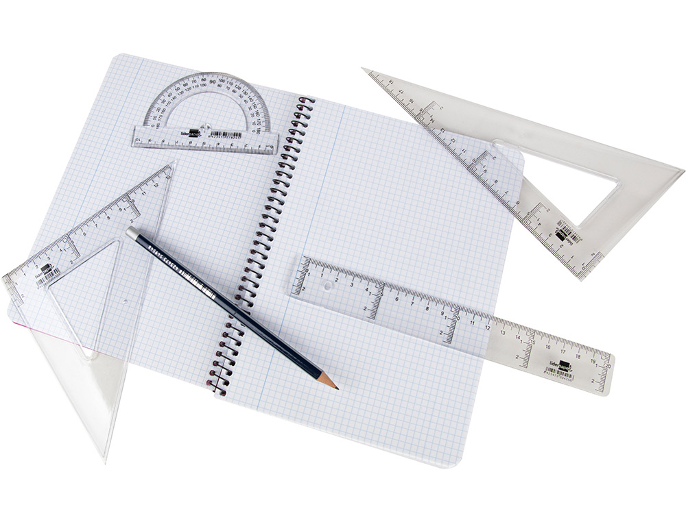 ESCUADRA LIDERPAPEL 25 CM PLASTICO CRISTAL