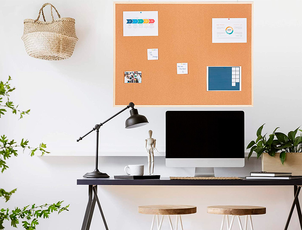 PIZARRA CORCHO Q-CONNECT 90X60 CM MARCO DE MADERA