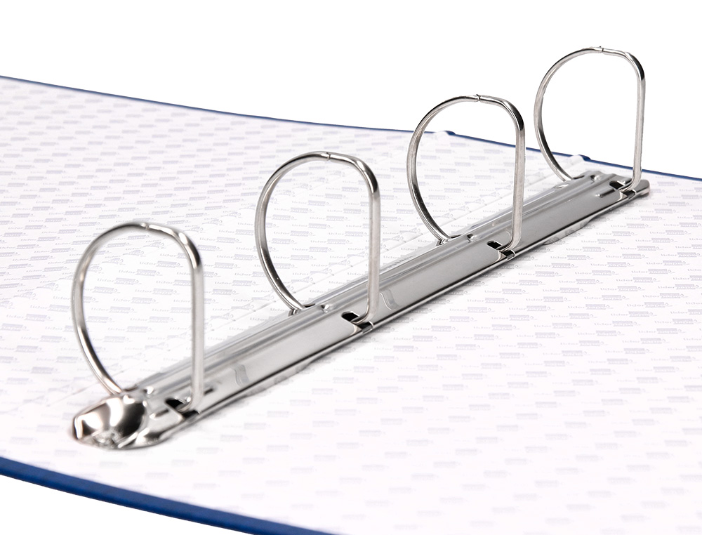 CARPETA DE 4 ANILLAS 40MM MIXTAS LIDERPAPEL FOLIO CARTON FORRADO PAPER COAT AZUL