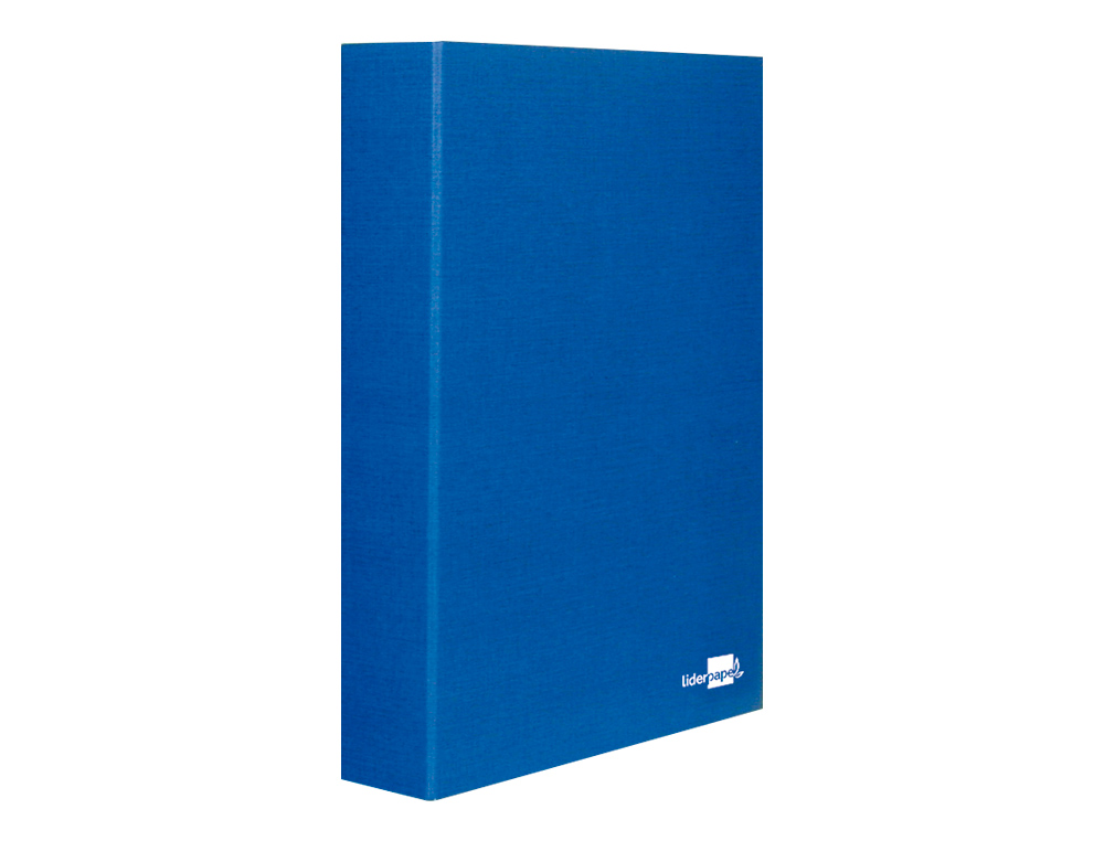 CARPETA DE 4 ANILLAS 40MM MIXTAS LIDERPAPEL FOLIO CARTON FORRADO PAPER COAT AZUL