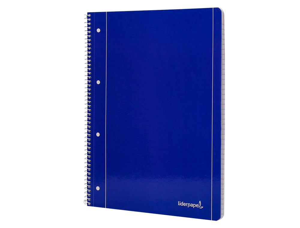 CUADERNO ESPIRAL LIDERPAPEL A4 MICRO SERIE AZUL TAPA BLANDA 80H 75GR CUADRO 5MM CON MAR GEN 4 TALADROS AZUL
