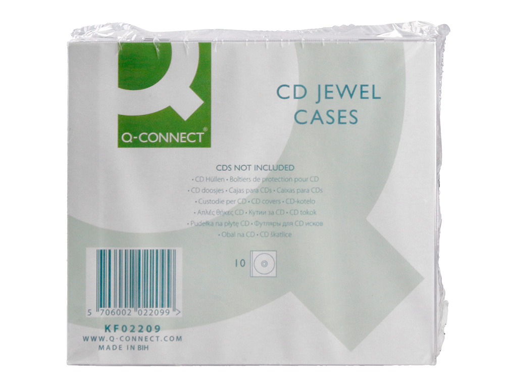 CAJA DE CD Q-CONNECT -CON INTERIOR NEGRO -PACK DE 10 UNIDADES