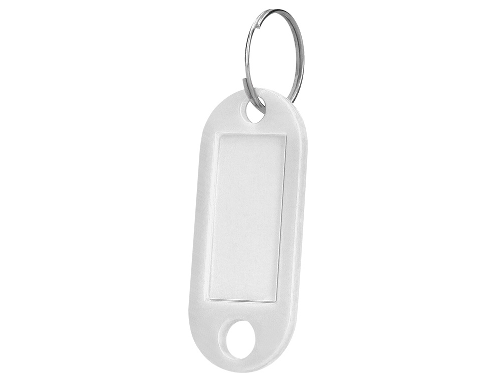 LLAVERO PORTAETIQUETAS Q-CONNECT COLOR BLANCO EXPOSITOR DE 100 UNIDADES