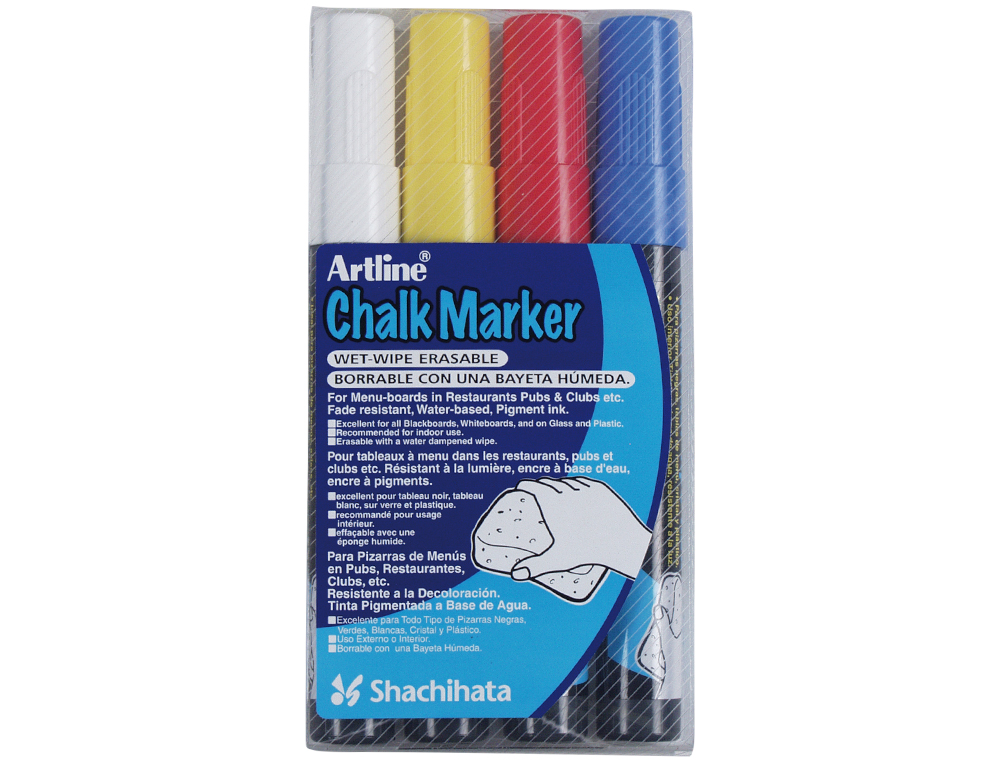 ROTULADOR ARTLINE PIZARRA VERDE NEGRA EPW-4-ST BOLSA DE 4 UNIDADES COLORES SURTIDOS