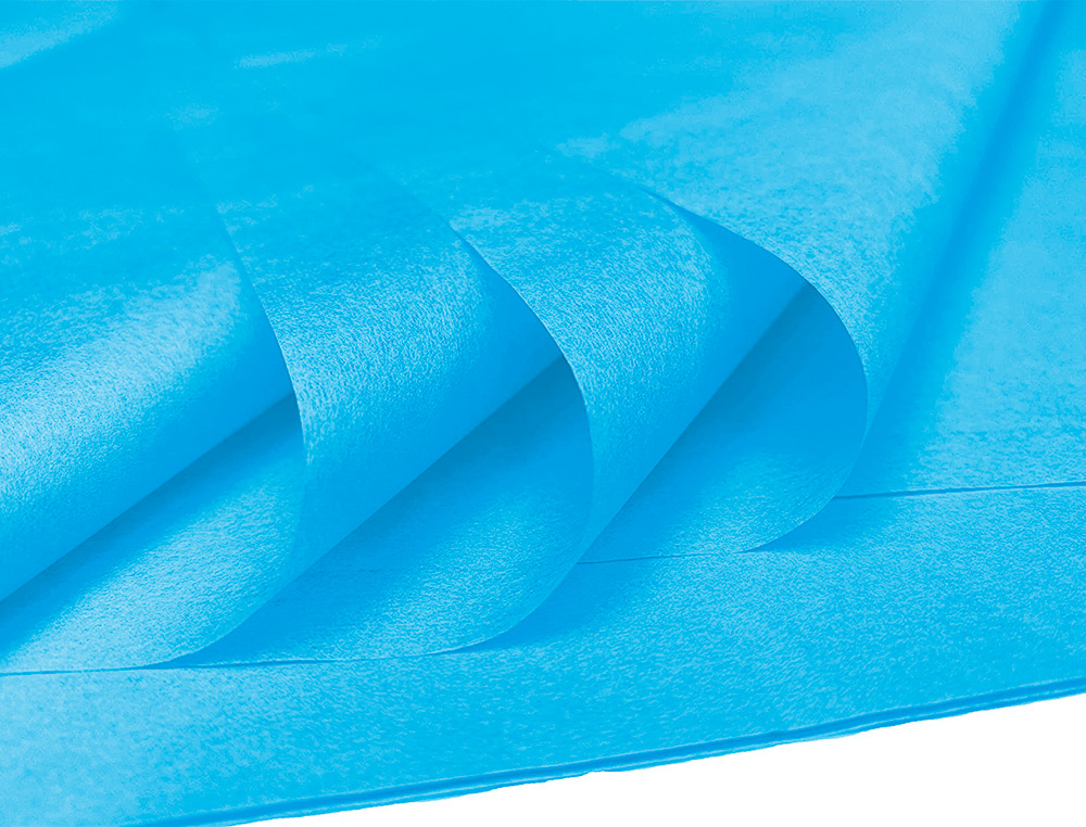 PAPEL SEDA LIDERPAPEL 52X76CM 18G/M2 BOLSA DE 5 HOJAS CELESTE