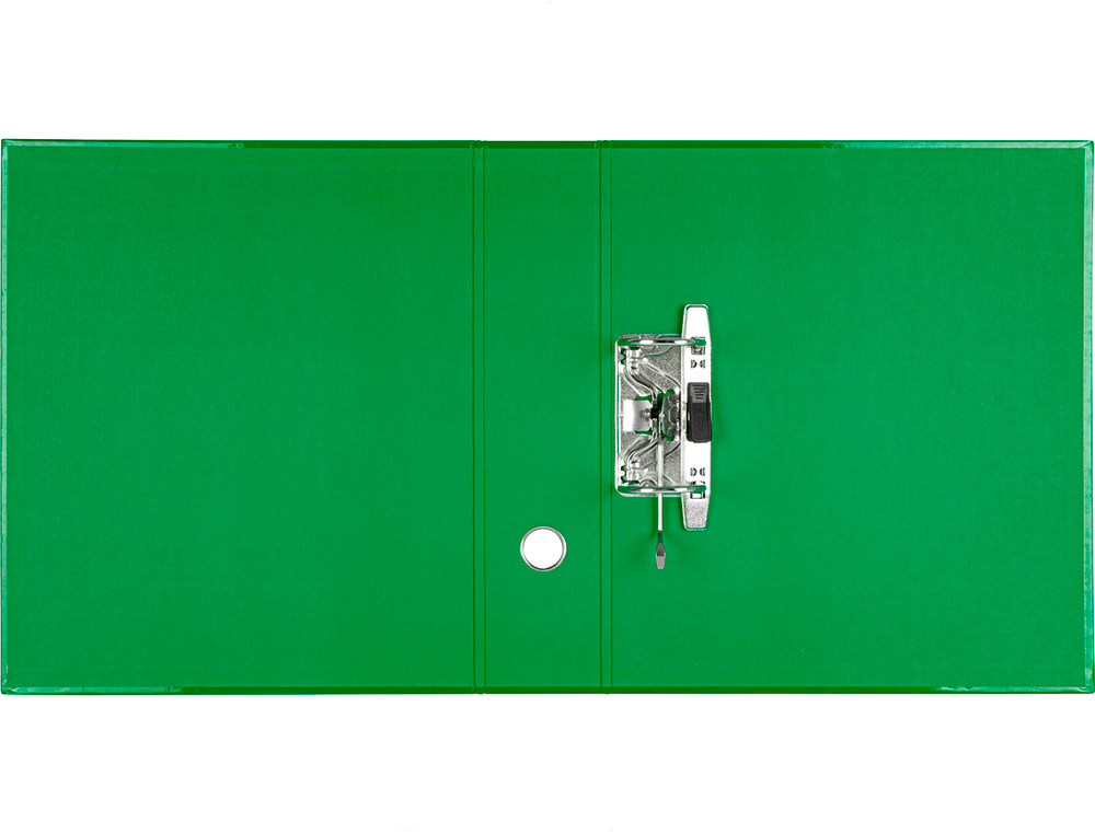 ARCHIVADOR DE PALANCA LIDERPAPEL A4 COLOR SYSTEM FORRADO SIN RADO LOMO 80MM VERDE COMPRESOR METALICO