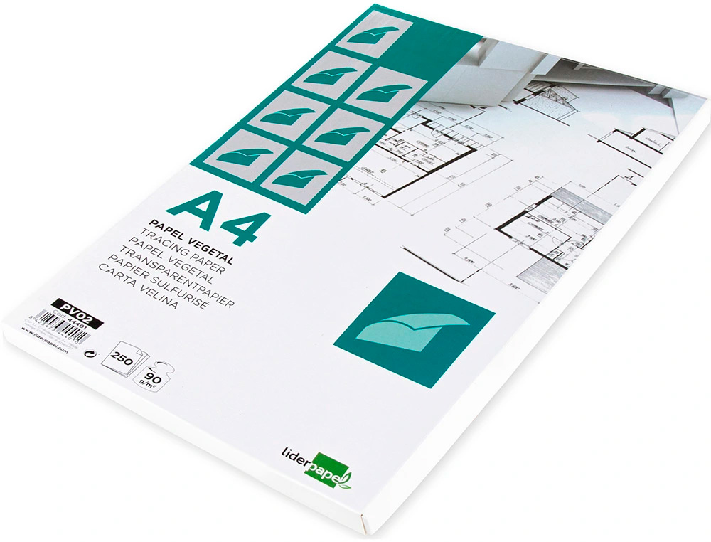 PAPEL VEGETAL LIDERPAPEL 90GR 210X297MM