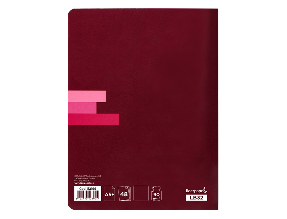 LIBRETA LIDERPAPEL SCRIPTUS A5 PLUS 48 HOJAS 90GR LISO SIN MARGEN
