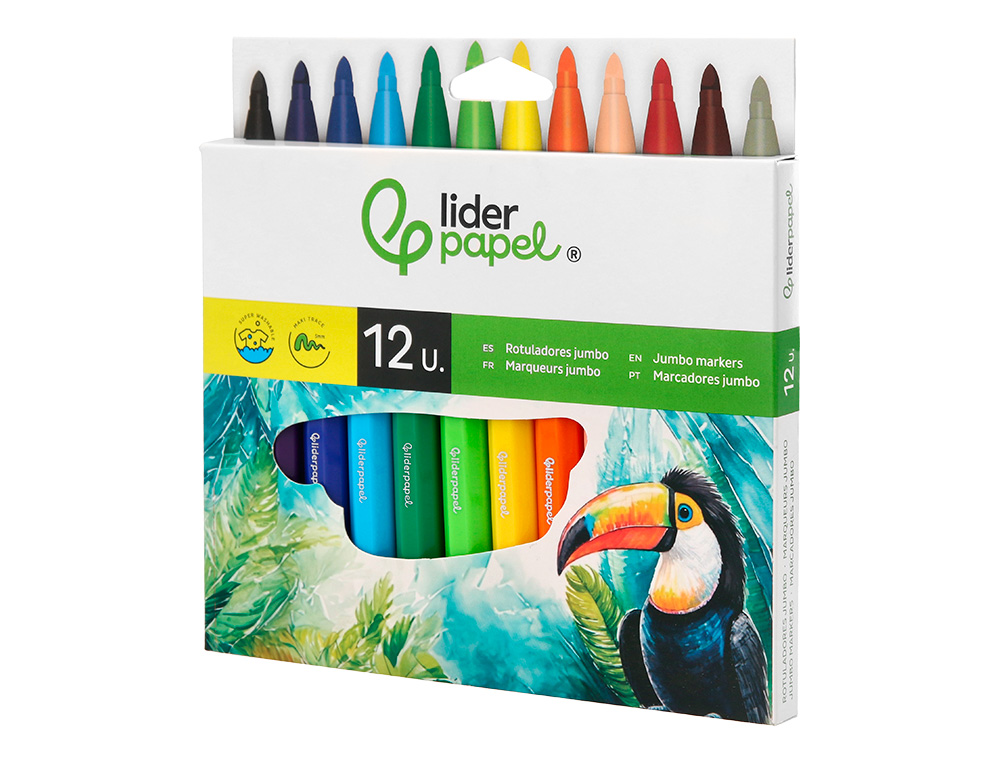 ROTULADOR LIDERPAPEL JUMBO CAJA DE 12 UNIDADES COLORES SURTIDOS