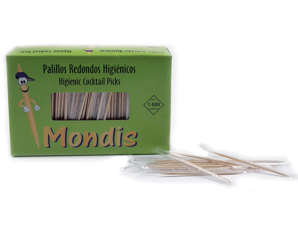 PALILLO DE DIENTES ENFUNDADO EN CELOFAN CAJA DE 1000 UNIDADES