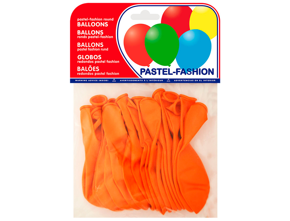 GLOBO 100% LATEX BIODEGRADABLE PASTEL NARANJA BOLSA DE 20 UNIDADES