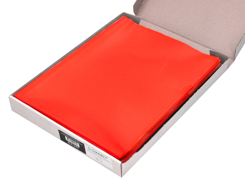 CARPETA DOSSIER UERO PLASTICO Q-CONNECT DIN A4 120 MICRAS ROJA CAJA DE 100 UNIDADES