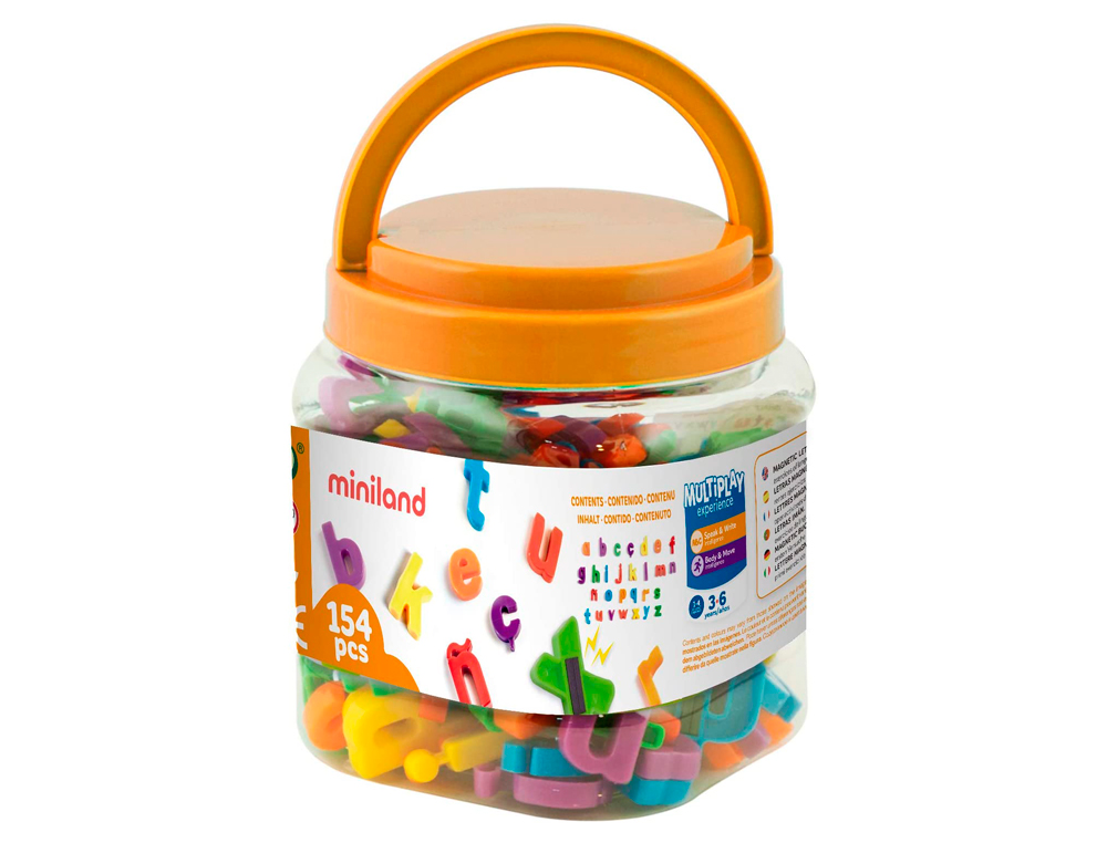 JUEGO MINILAND LETRAS MINUSCULAS MAGNETICAS BOTE DE 154 PIEZAS