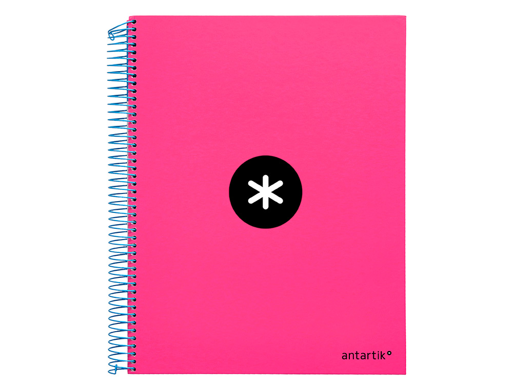 CUADERNO ESPIRAL A4 MICRO ANTARTIK TAPA FORRADA 120H 90 GR HORIZONTAL 5 BANDAS 4 TALADROS COLOR ROSA
