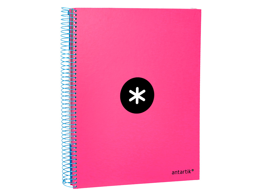 CUADERNO ESPIRAL A4 MICRO ANTARTIK TAPA FORRADA 120H 90 GR HORIZONTAL 5 BANDAS 4 TALADROS COLOR ROSA