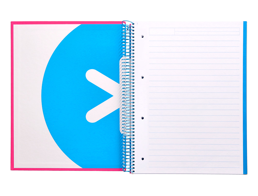 CUADERNO ESPIRAL A4 MICRO ANTARTIK TAPA FORRADA 120H 90 GR HORIZONTAL 5 BANDAS 4 TALADROS COLOR ROSA