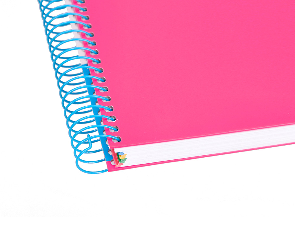 CUADERNO ESPIRAL A4 MICRO ANTARTIK TAPA FORRADA 120H 90 GR HORIZONTAL 5 BANDAS 4 TALADROS COLOR ROSA