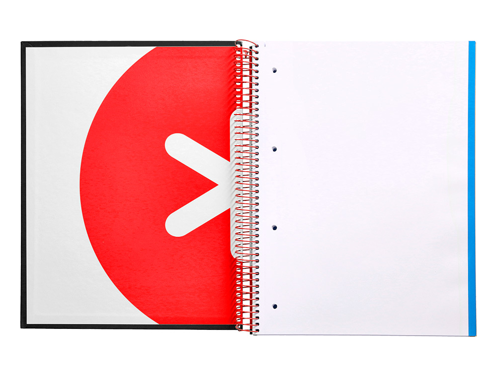 CUADERNO ESPIRAL A4 MICRO ANTARTIK TAPA FORRADA 120H 90 GR LISO CON BANDAS 4 TALADROS COLOR NEGRO