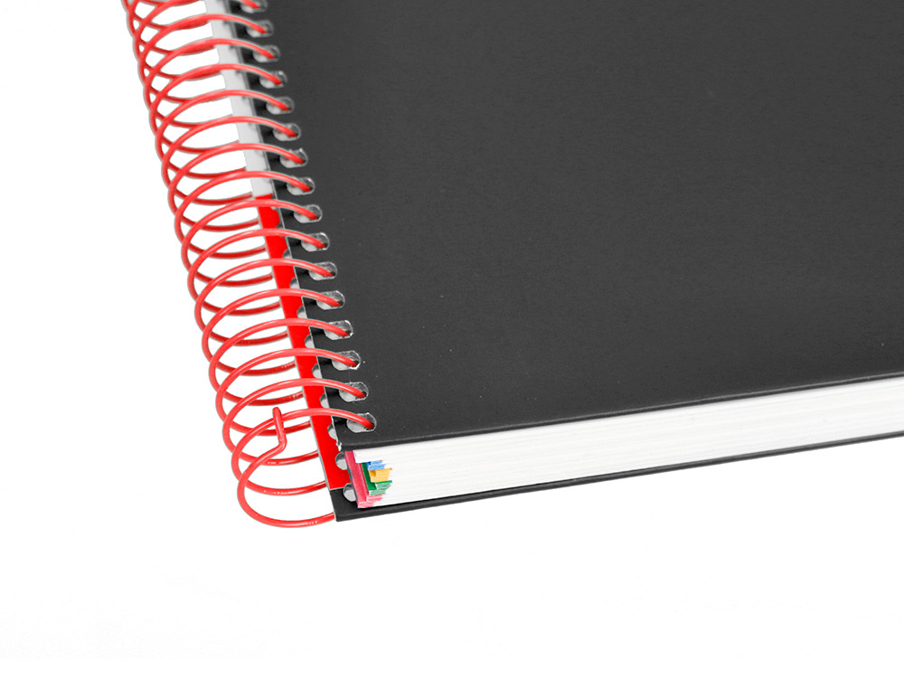 CUADERNO ESPIRAL A4 MICRO ANTARTIK TAPA FORRADA 120H 90 GR LISO CON BANDAS 4 TALADROS COLOR NEGRO