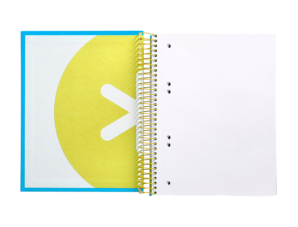 CUADERNO ESPIRAL A5 MICRO ANTARTIK TAPA FORRADA 120H 90G LISO CON BANDAS 6 TALADROS COLOR AZUL