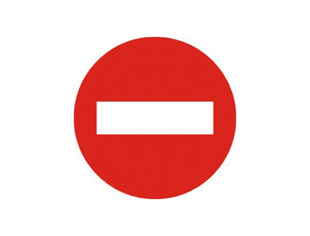 PICTOGRAMA SYSSA SEÑAL VIAL ENTRADA PROHIBIDA EN ACERO GALVANIZADO 500 MM