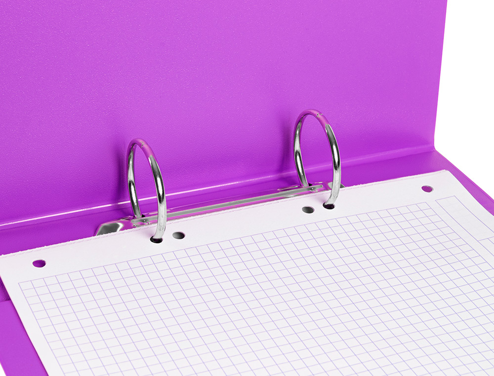 CARPETA DE 2 ANILLAS 40 MM REDONDAS LIDERPAPEL A5 CARTON FORRADO PVC VIOLETA