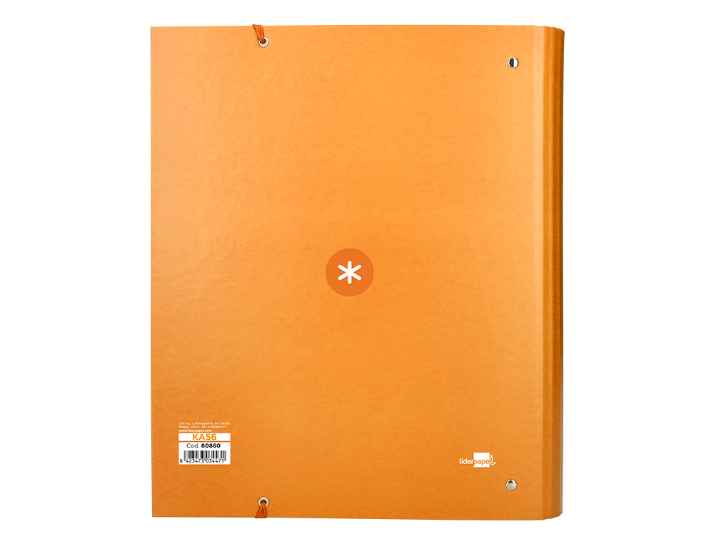 CARPETA CON RECAMBIO ANTARTIK A4 CUADRO 5MM FORRADA 4 ANILLAS 40MM REDONDAS CON SOLAPA COLOR MOSTAZA