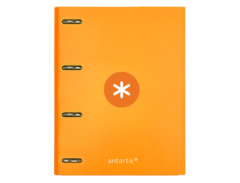 CARPETA CON RECAMBIO ANTARTIK A4 CUADRO 5MM FORRADA 4 ANILLAS 40MM REDONDAS CON SOLAPA COLOR MOSTAZA