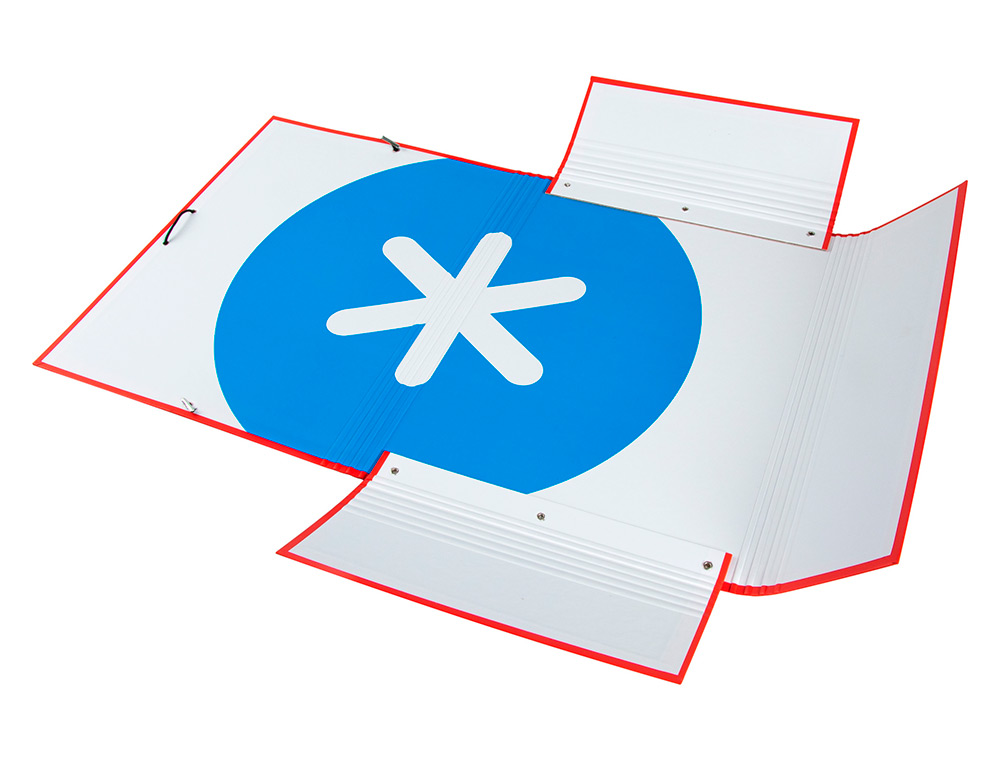 CARPETA ANTARTIK GOMAS TRES SOLAPAS CARTON FORRADO A4 COLOR ROJO