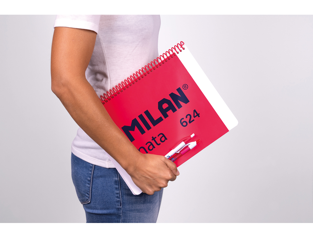 CUADERNO ESPIRAL MILAN SERIE NATA 624 SINCE 1918 DIN A4 TAPA DURA 80 HOJAS 95 GR CUADRO 5 MM COLOR VERDE