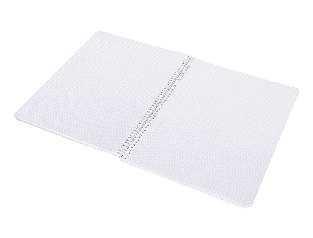 CUADERNO ESPIRAL CARLIN A4 TAPA PLASTICO 80H 90GR CUADRO 4MM CON MARGEN 6 COLORES SURTIDOS REF 16020