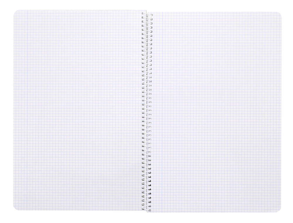 CUADERNO ESPIRAL CARLIN A4 TAPA PLASTICO 80H 90GR CUADRO 4MM CON MARGEN 6 COLORES SURTIDOS REF 16020