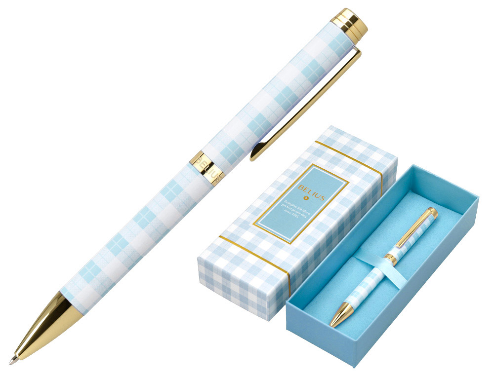 ROLLER BELIUS PERFECT PICNIC DAY ALUMINIO AZUL CELESTE DORADO TINTA COLOR NEGRO CAJA DE DISEO
