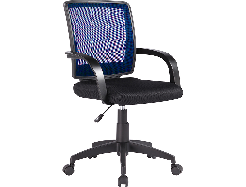 SILLA GIRATORIA Q-CONNECT RESPALDO MEDIO REGULABLE EN ALTURA 900+100X560X570 MM COLOR AZUL