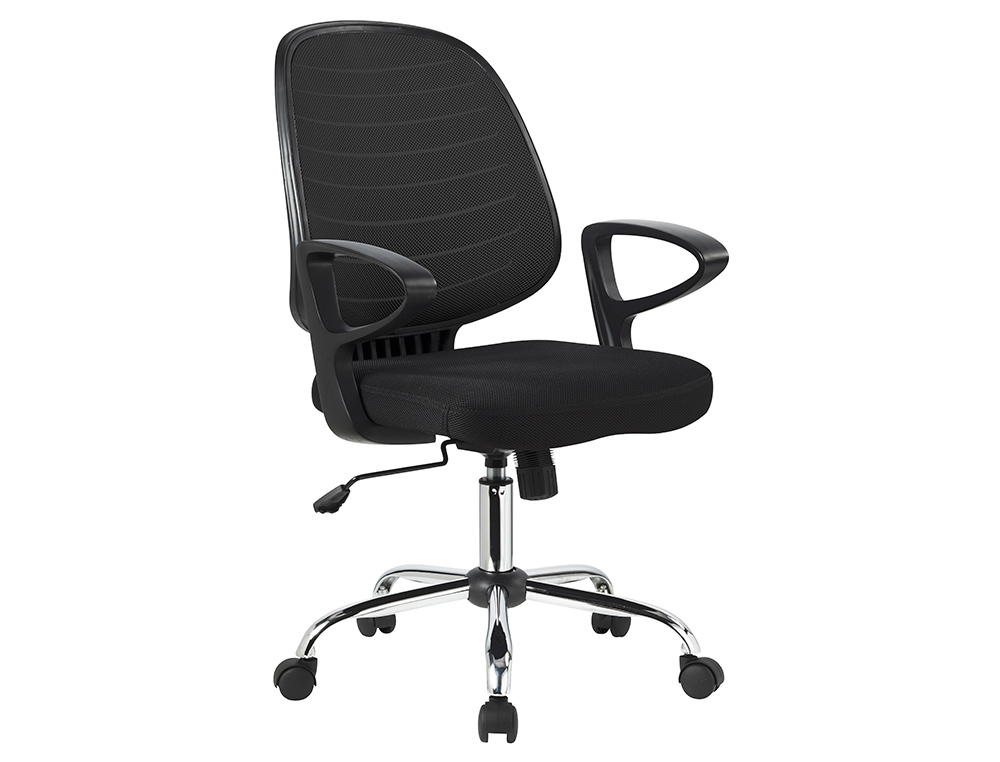 SILLA GIRATORIA Q-CONNECT BASE METAL REGULABLE EN ALTURA 920+80MM ALTO 600MM ANCHO 580MM PROFUNDIDAD NEGRO