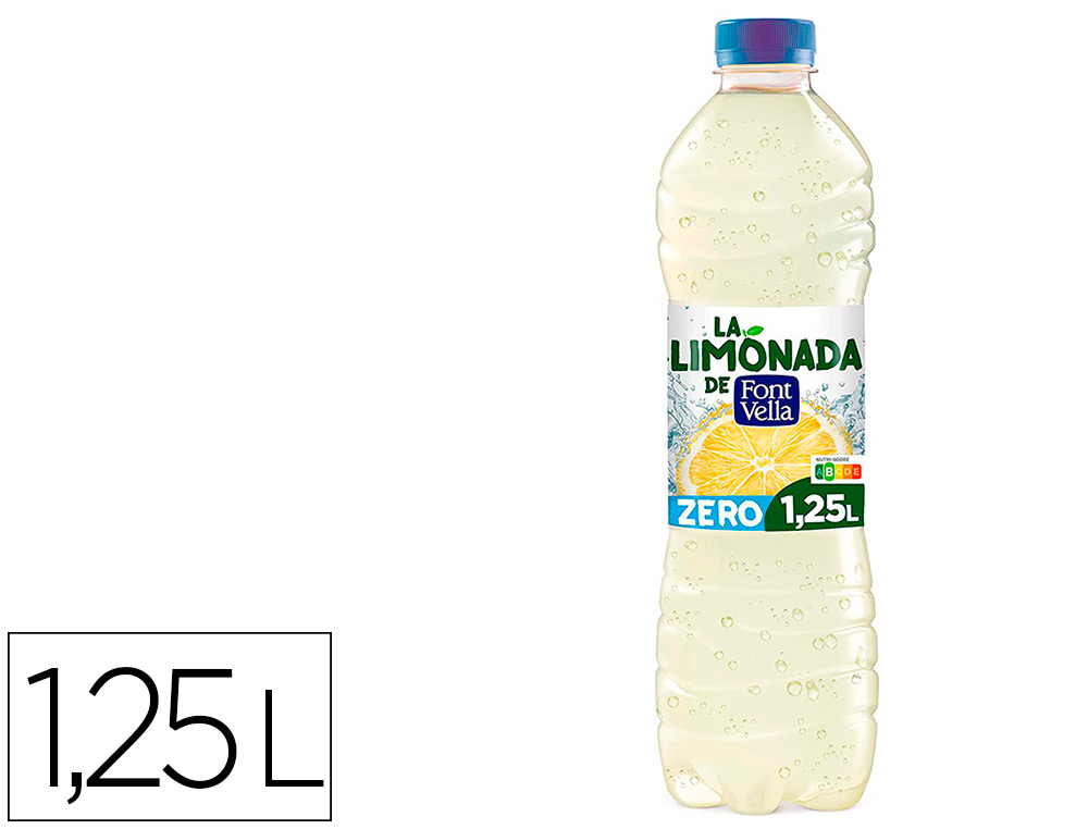 AGUA MINERAL NATURAL FONT VELLA LIM0NADA ZERO CON ZUMO DE LIMON BOTELLA 1,25 L