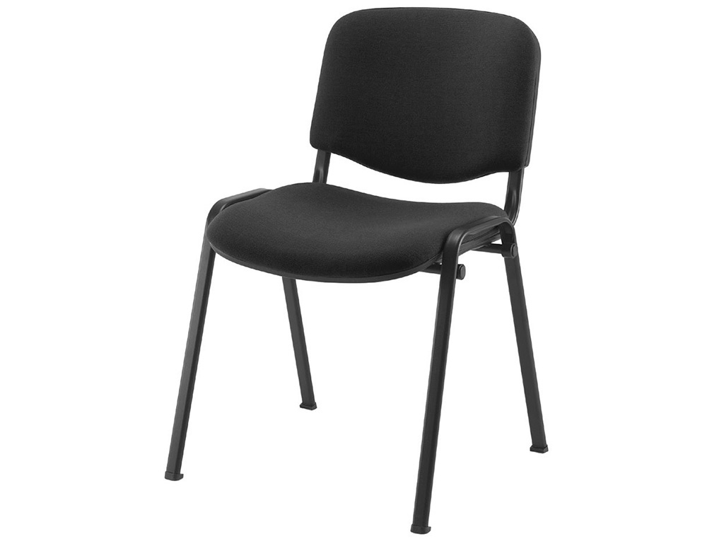 SILLA APILABLE Q-CONNECT BRAZOS CORTOS TAPIZADA SIN RUEDAS 910MM ALTO 460MM LARGO 440MM PROFUNDIDAD NEGRA